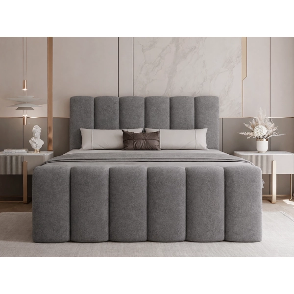 DUŻE ŁÓŻKO KONTYNENTALNE DO SYPIALNI PURO 200X200 Z WYBOREM TKANINY - PRZÓD